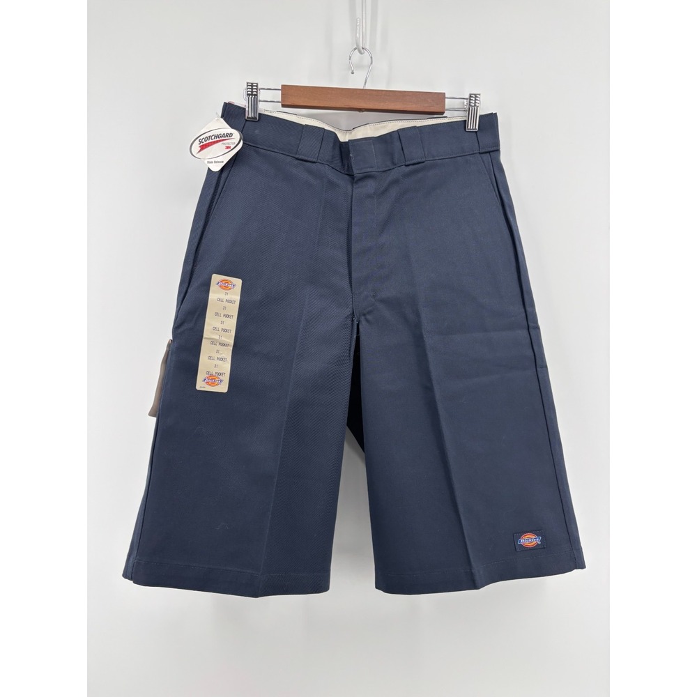 Dickies 13-Inch Loose Fit Work Shorts Mens Blue Cell Phone‎ Pocket Comfy 31 NWT